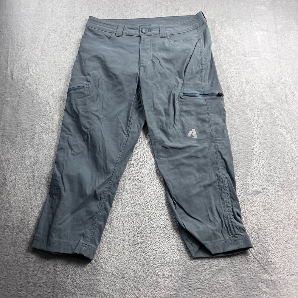 Eddie Bauer First Ascent Womens 4 Gray Hiking Capri Cargo Pants Outdoor Trail